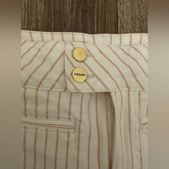 Frame Women Pants Size 26 Le Hardy Crop Flare Nautical Coastal Retro Striped - Picture 3 of 7